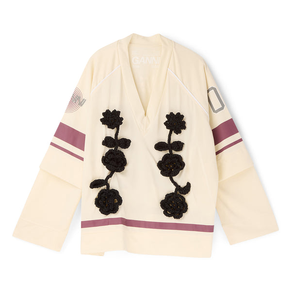 s.b. concept GANNI Oversized Long Sleeve Top Egret