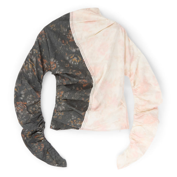 s.b. concept GANNI Printed Ruched Top Phantom