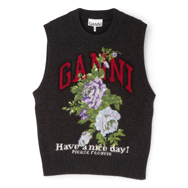 s.b. concept GANNI Rose Wool Vest Phantom