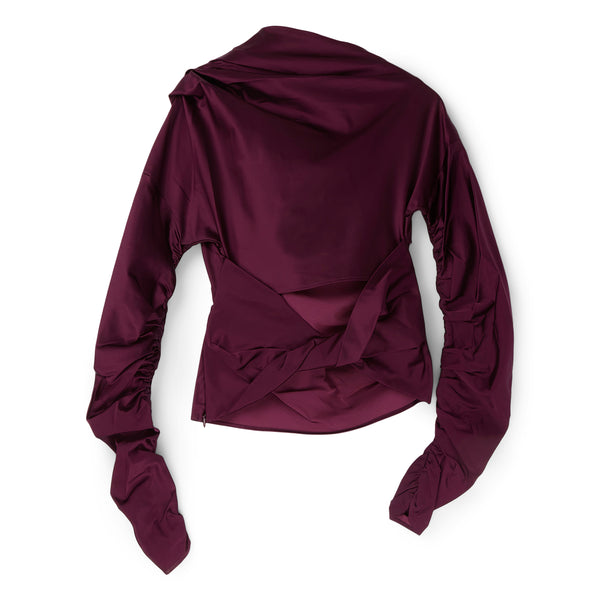 S.b. Concept GANNI Satin Ruched Top Mauve Wine