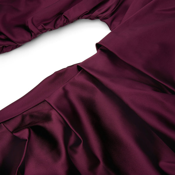 S.b. Concept GANNI Satin Ruched Top Mauve Wine