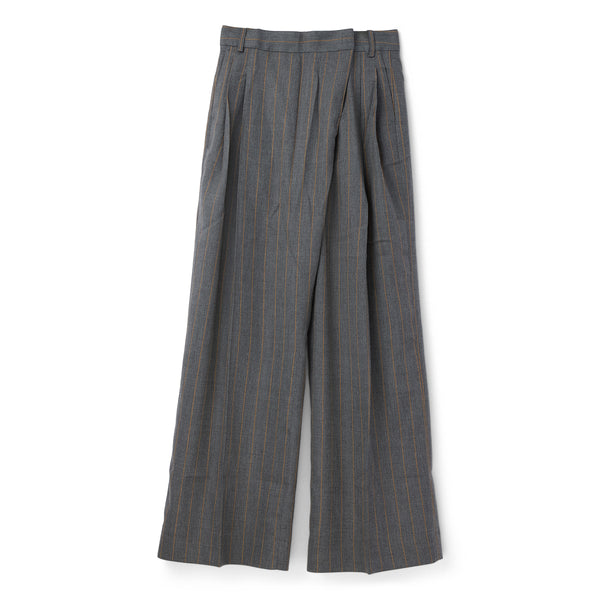 s.b. concept GANNI Stripe Cross-Over Pants Pewter