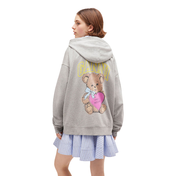 S.b. Concept GANNI Teddy Zip Hoodie Paloma Melange