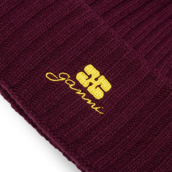 S.b. Concept GANNI Wool Knit Beanie Burgundy
