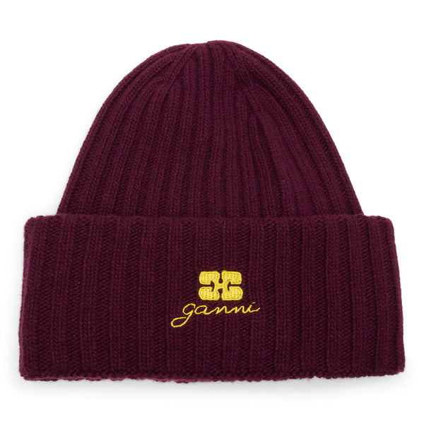 s.b. concept GANNI Wool Knit Beanie Burgundy
