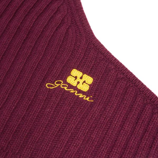 S.b. Concept GANNI Wool Mix Knit Balaclava Burgundy