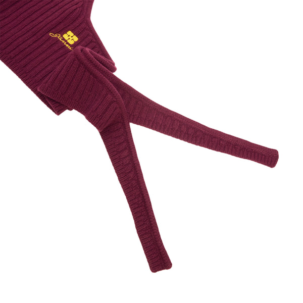 S.b. Concept GANNI Wool Mix Knit Balaclava Burgundy