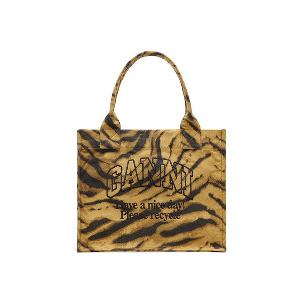 s.b. concept GANNI Zebra Print Large Tote Khaki