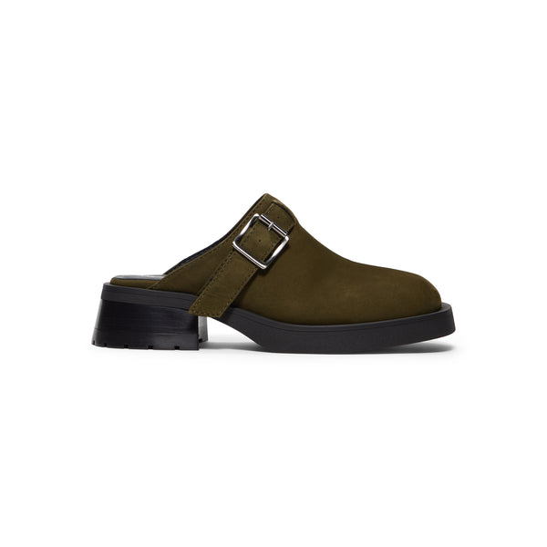 s.b. concept Miista Aroa Kakhi Suede Mules Khaki