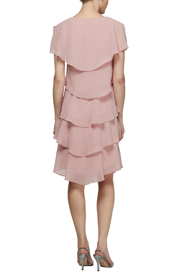 S.L. Fashions Petite - Georgette Tiered Cocktail Dress