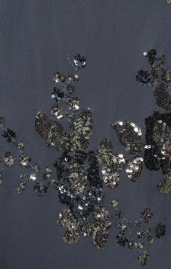 S.L. Fashions Petite Long Dress With Overlay Bodice And Sequin Detail