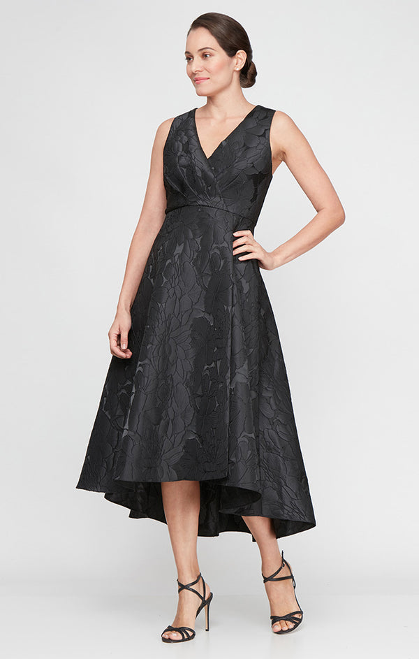 S.L. Fashions Petite Sleeveless Surplice High/Low Dress