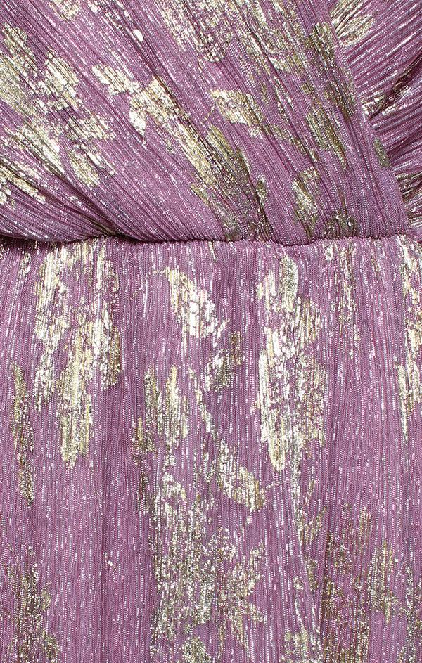 S.L. Fashions Plus - Foil Printed Dress With Tiered Skirt