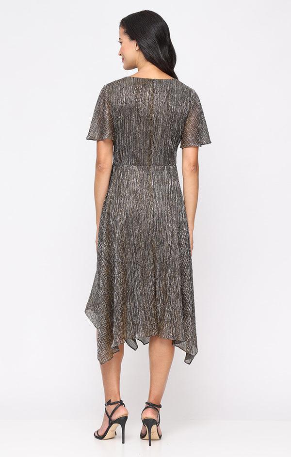 S.L. Fashions Regular - Bodre Dress With Knot Front Empire Bodice And Pointed Hem Skirt