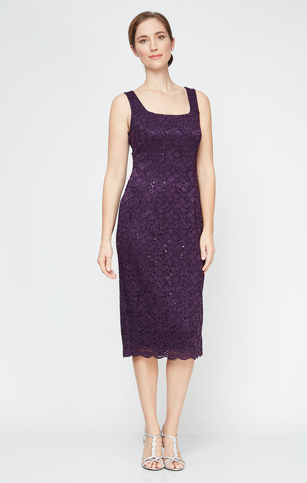 S.L. Fashions Lace Jacket Dress With Sequin Detail