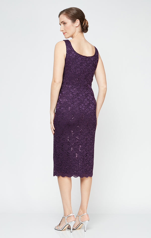 S.L. Fashions Lace Jacket Dress With Sequin Detail