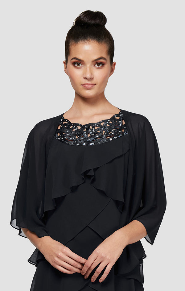 S.L. Fashions Multi-Wear Chiffon Shawl