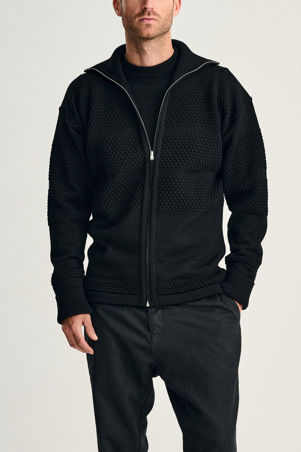 s.n.s. herning FISHERMAN full zip | lang lynlås black void