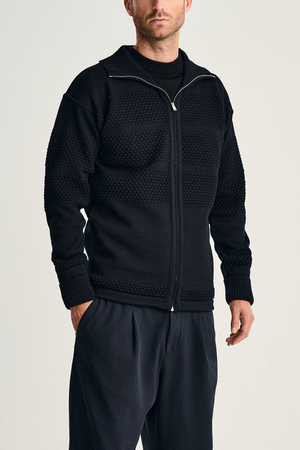s.n.s. herning FISHERMAN full zip | lang lynlås navy blue