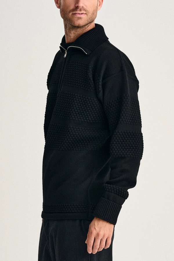 S.n.s. Herning FISHERMAN Short Zip | Kort Lynlås Black Void