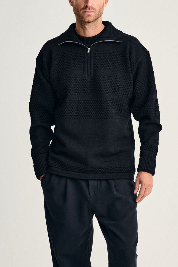 s.n.s. herning FISHERMAN short zip | kort lynlås navy blue