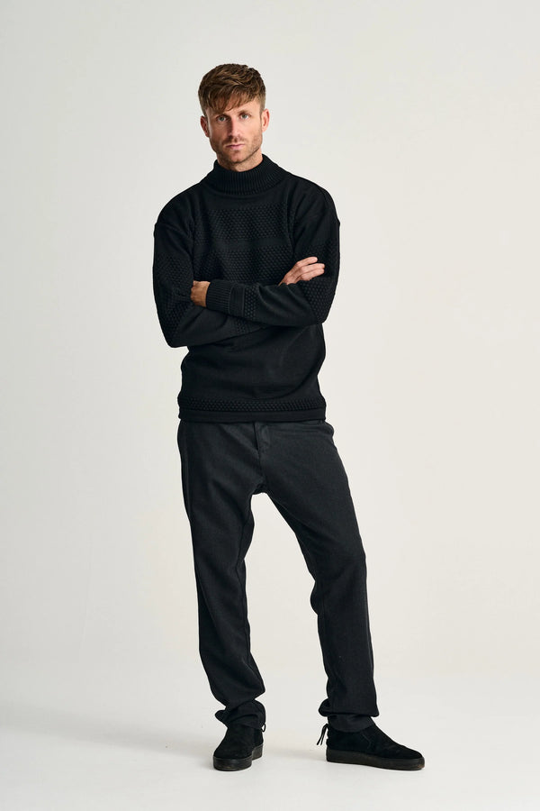 S.n.s. Herning FISHERMAN Sweater | Høj Hals Black Void