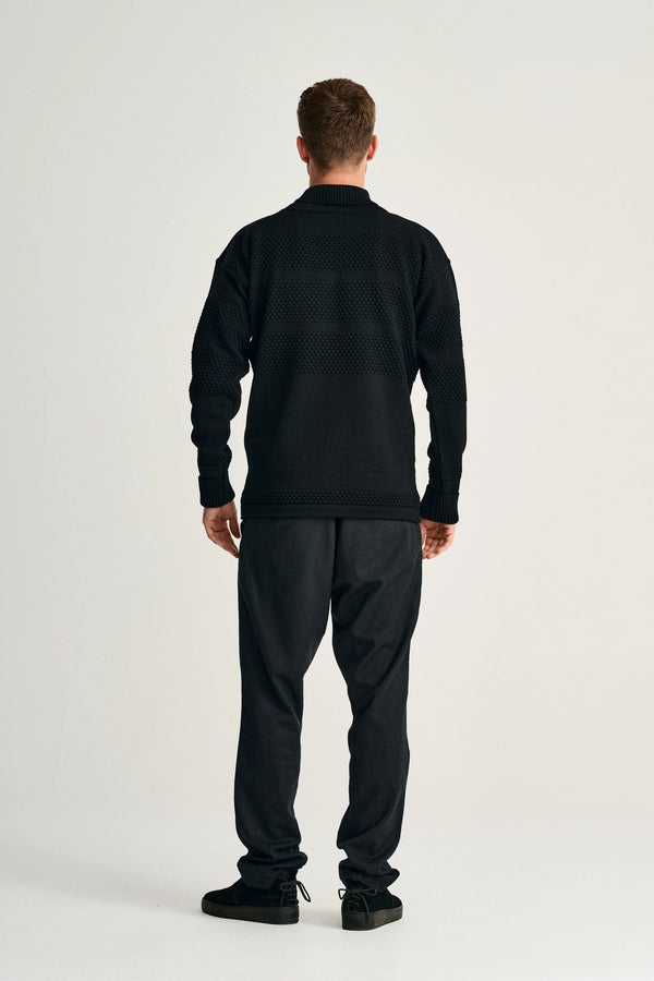 S.n.s. Herning FISHERMAN Sweater | Høj Hals Black Void
