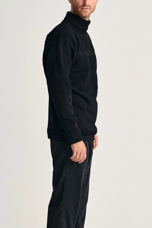 S.n.s. Herning FISHERMAN Sweater | Høj Hals Black Void