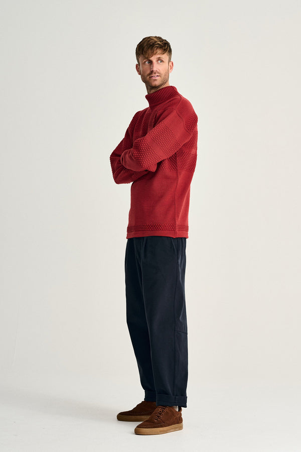 S.n.s. Herning FISHERMAN Sweater | Høj Hals Dannebrog Red