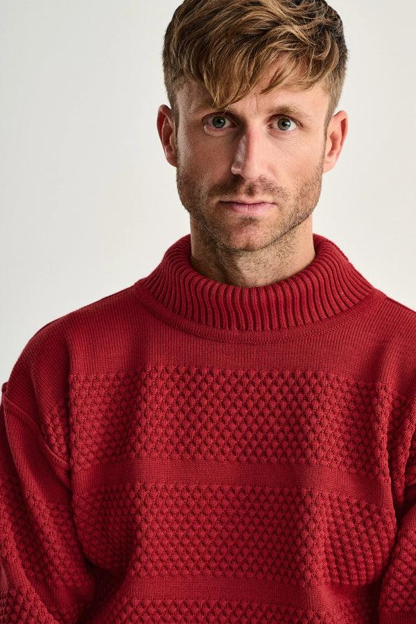 S.n.s. Herning FISHERMAN Sweater | Høj Hals Dannebrog Red