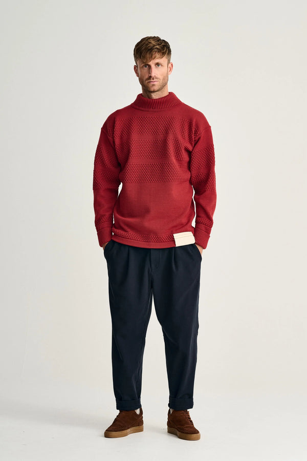 S.n.s. Herning FISHERMAN Sweater | Høj Hals Dannebrog Red OB Edition