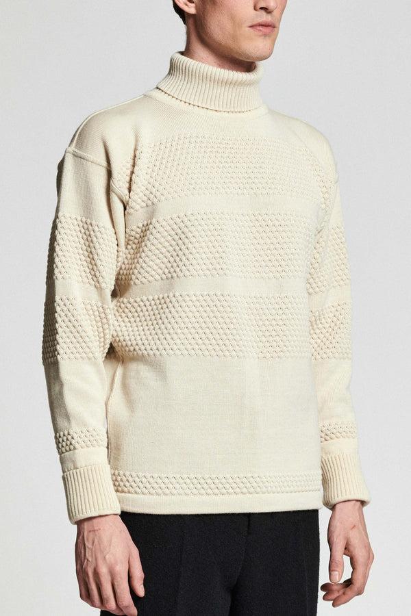 S.n.s. Herning FISHERMAN Sweater | Høj Hals Natural White