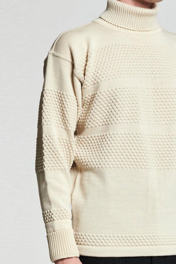 S.n.s. Herning FISHERMAN Sweater | Høj Hals Natural White