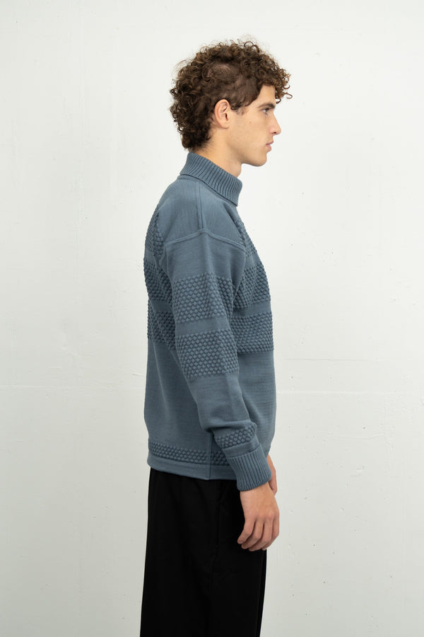 S.n.s. Herning FISHERMAN Sweater | Høj Hals Slate Blue