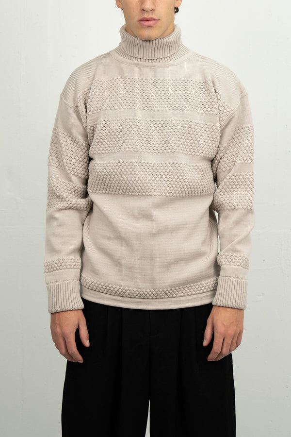 s.n.s. herning FISHERMAN sweater | høj hals stone white