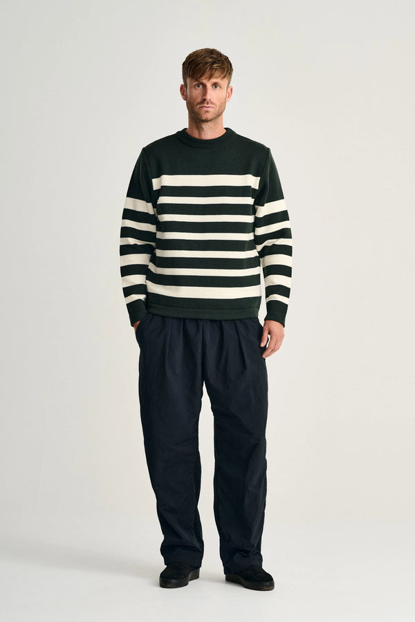 S.n.s. Herning GIVEN-III Crew Neck | Rund Hals Dark Forest Green / Natural White
