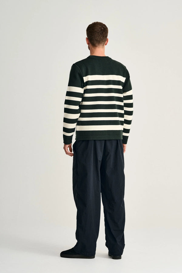 S.n.s. Herning GIVEN-III Crew Neck | Rund Hals Dark Forest Green / Natural White