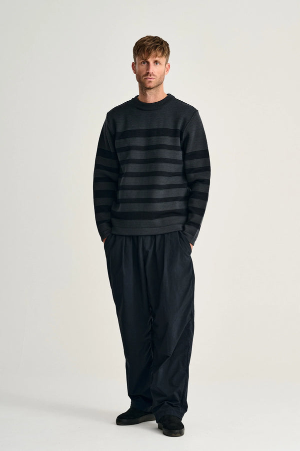 S.n.s. Herning GIVEN-III Crew Neck | Rund Hals Molten Grey / Navy Blue