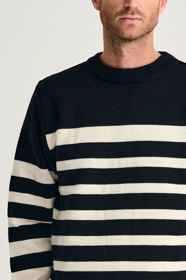 S.n.s. Herning GIVEN-III Crew Neck | Rund Hals Navy Blue / Natural White