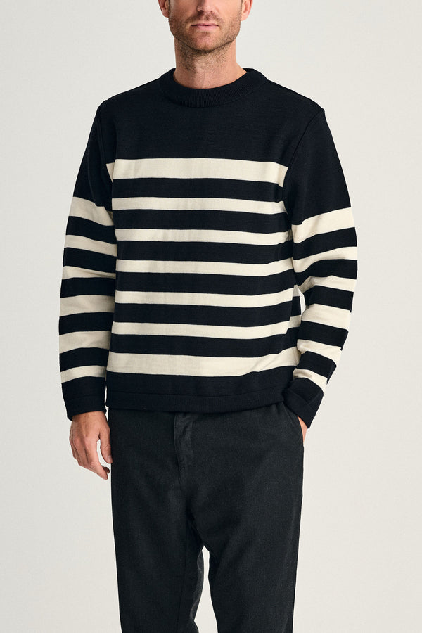 s.n.s. herning GIVEN-III crew neck | rund hals navy blue / natural white