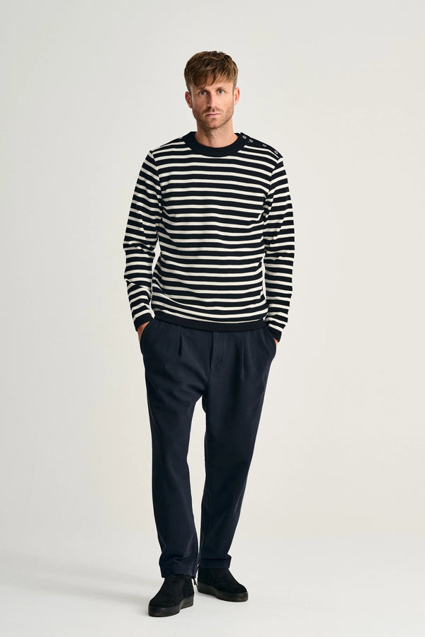 S.n.s. Herning NAVAL Crew Neck | Rund Hals Navy Blue / Natural White