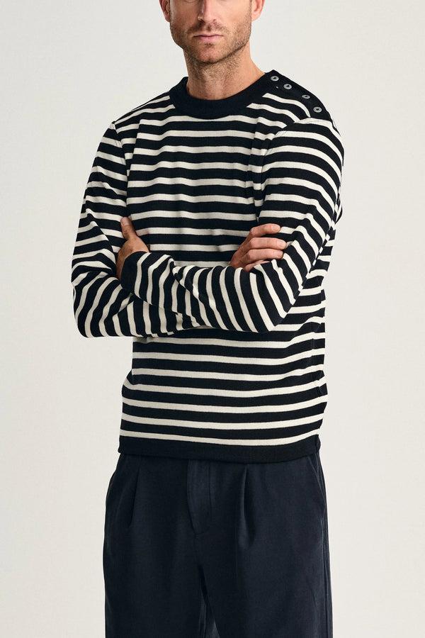 S.n.s. Herning NAVAL Crew Neck | Rund Hals Navy Blue / Natural White