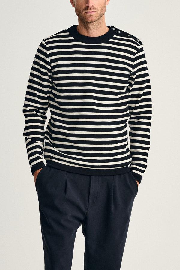 s.n.s. herning NAVAL crew neck | rund hals navy blue / natural white