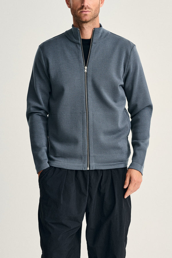 s.n.s. herning NAVAL full zip | lang lynlås slate blue