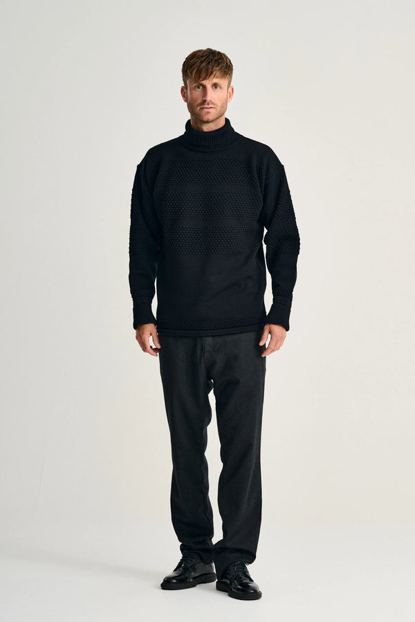 S.n.s. Herning FISHERMAN Sweater | Høj Hals Navy Blue