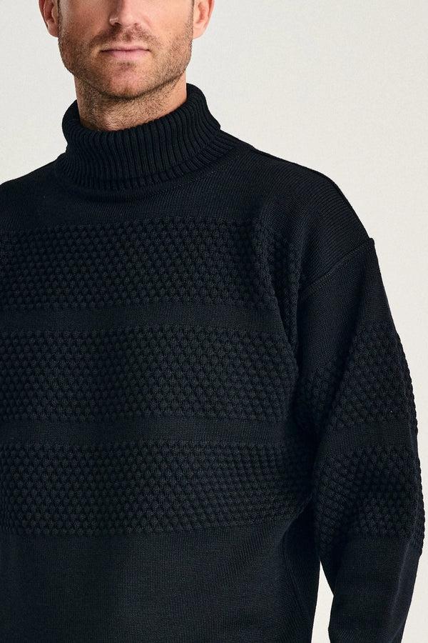 S.n.s. Herning FISHERMAN Sweater | Høj Hals Navy Blue