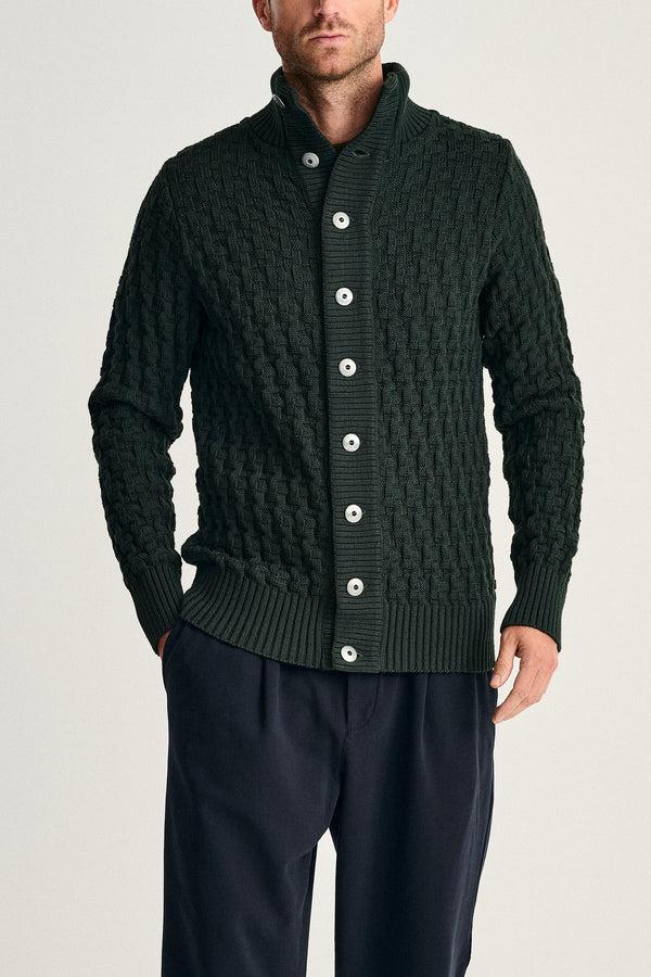 s.n.s. herning STARK cardigan dark forest green