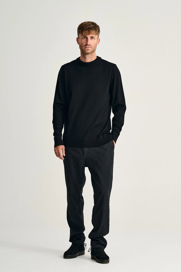 S.n.s. Herning SOLO Crew Neck | Rund Hals Black Void (f)