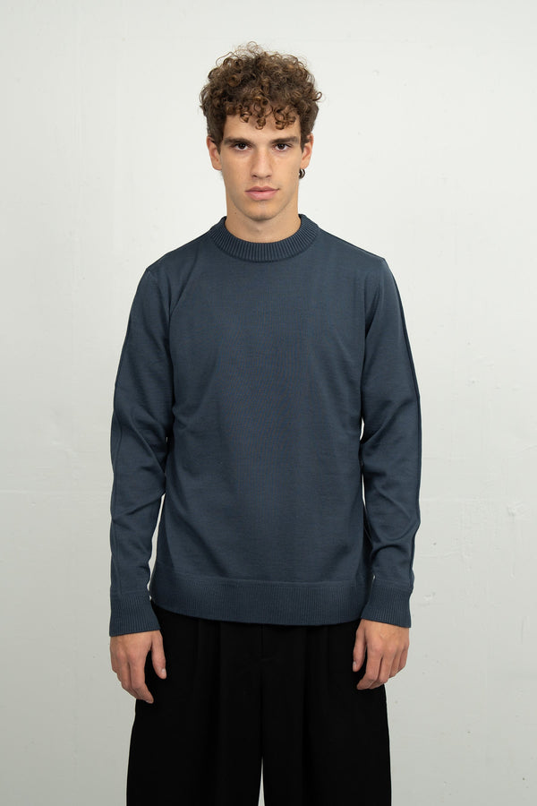 S.n.s. Herning SOLO Crew Neck | Rund Hals Shadow Blue (f)