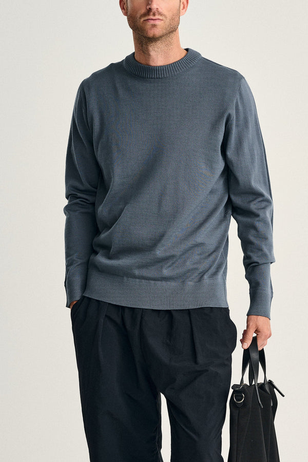 s.n.s. herning SOLO crew neck | rund hals slate blue (f)